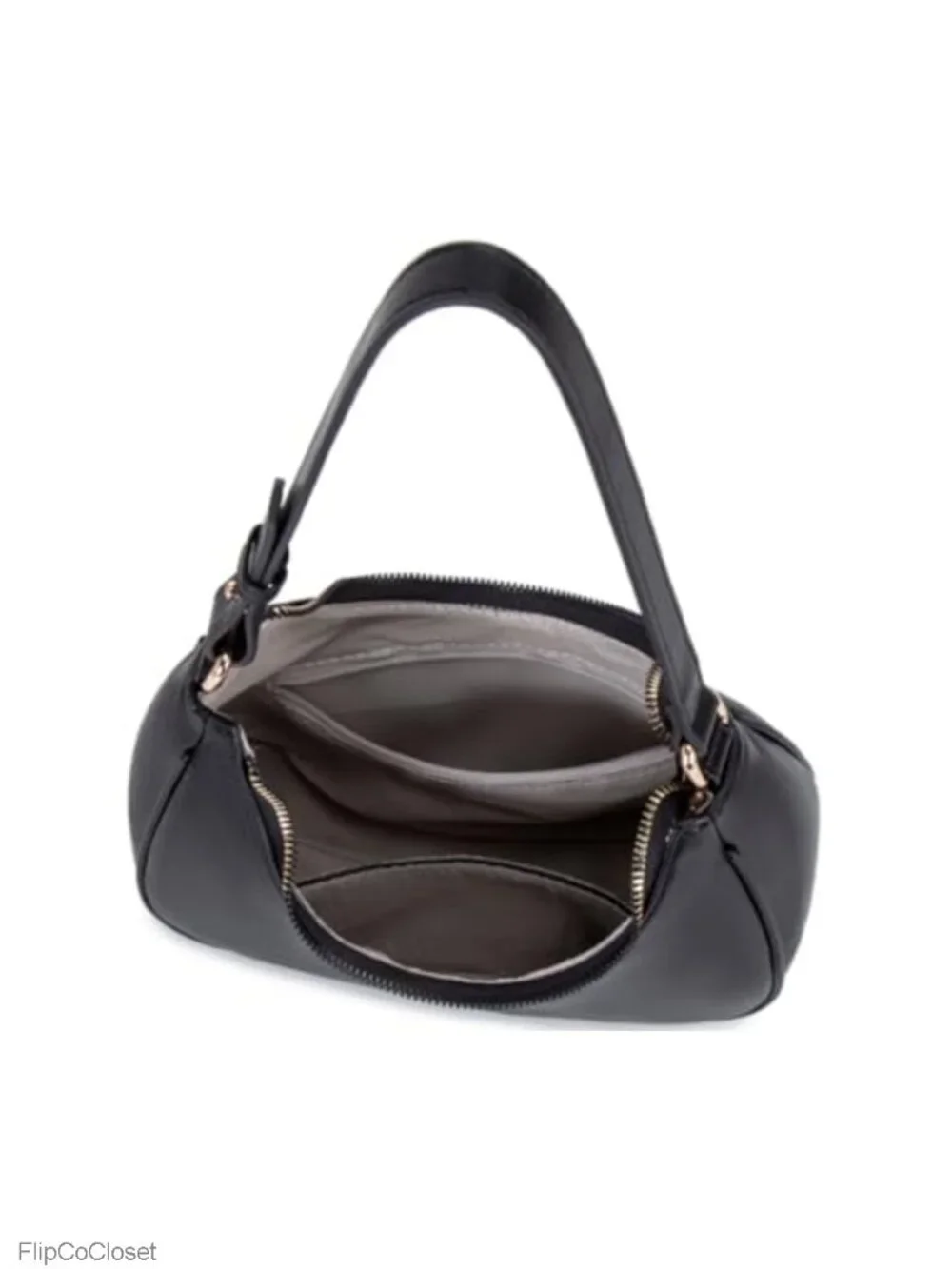 PU Leather Crescent Hobo Tote Shoulder Bag Zipper Closure